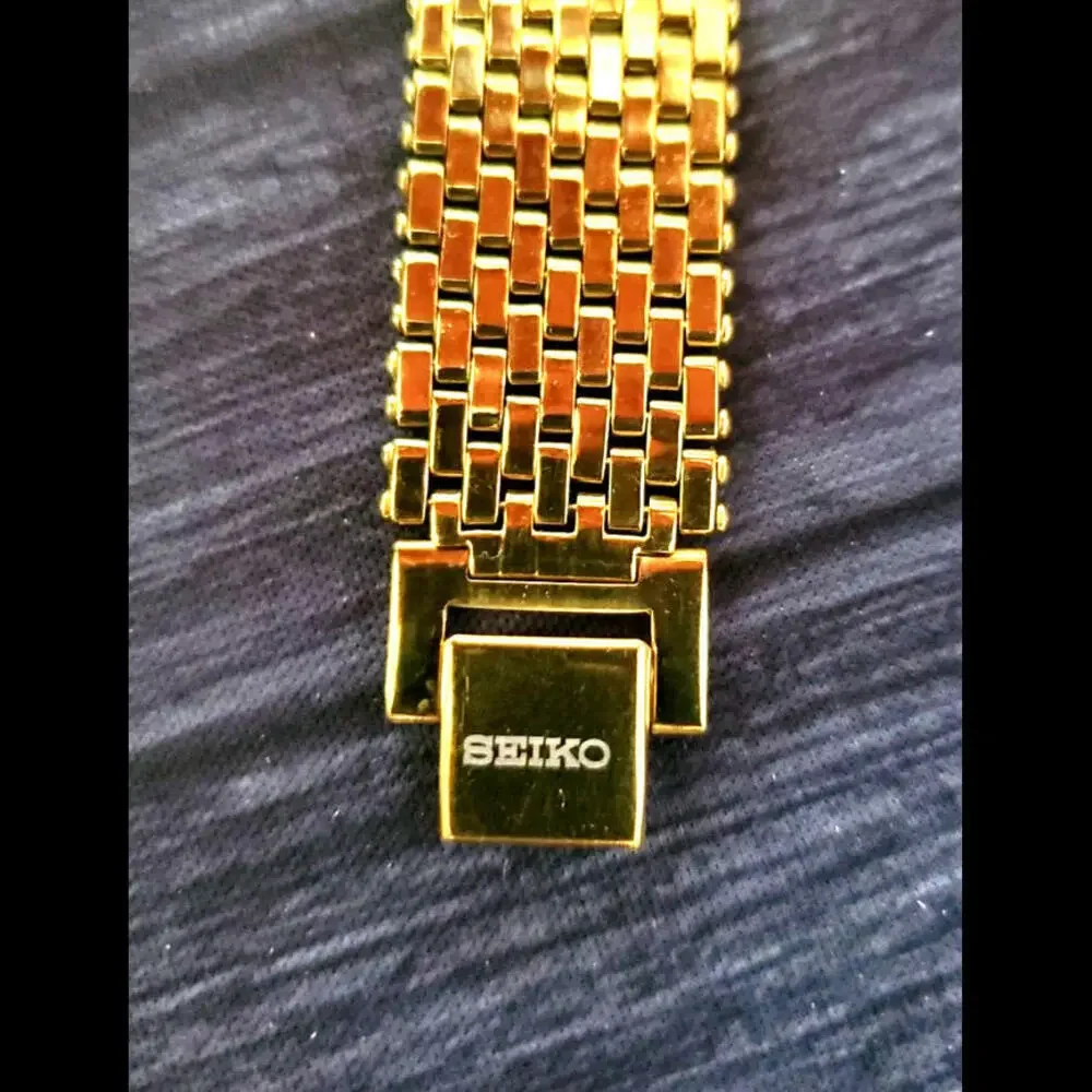 Vintage Tank Slim Seiko Black Dial Milanese band Mens Watch New Mvt & Batt ⌚‎